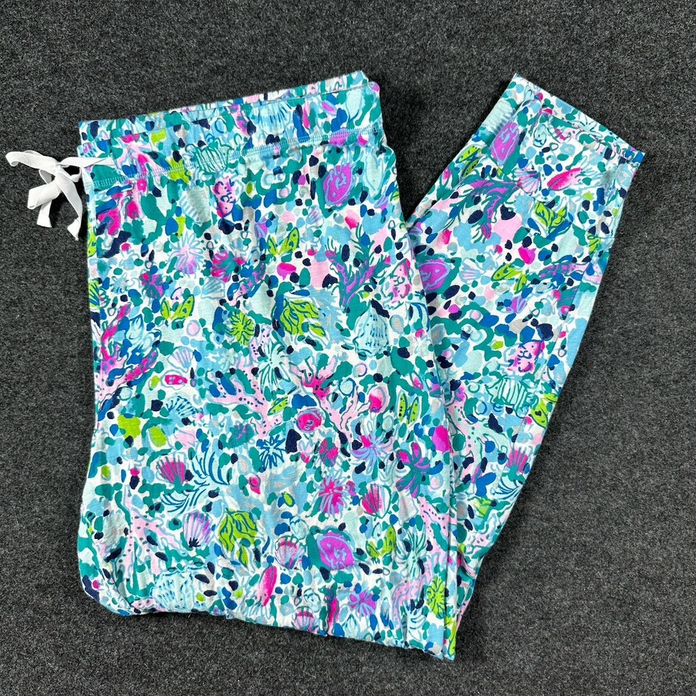 Lilly Pulitzer Under The Sea Print Pajama Pants Women's Sz XXL Lounge Comfort
